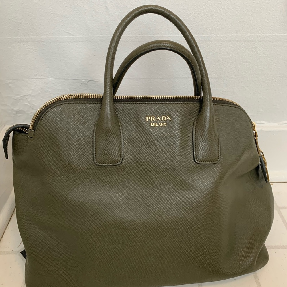 Prada Militare Saffiano Cuir Top Handle